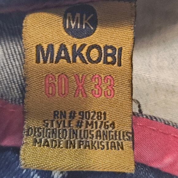 Makobi Moto Biker Jean Blue Acid Skinny Distressed Men's Big & Tall 60 x 33 3739 - Picture 4 of 9